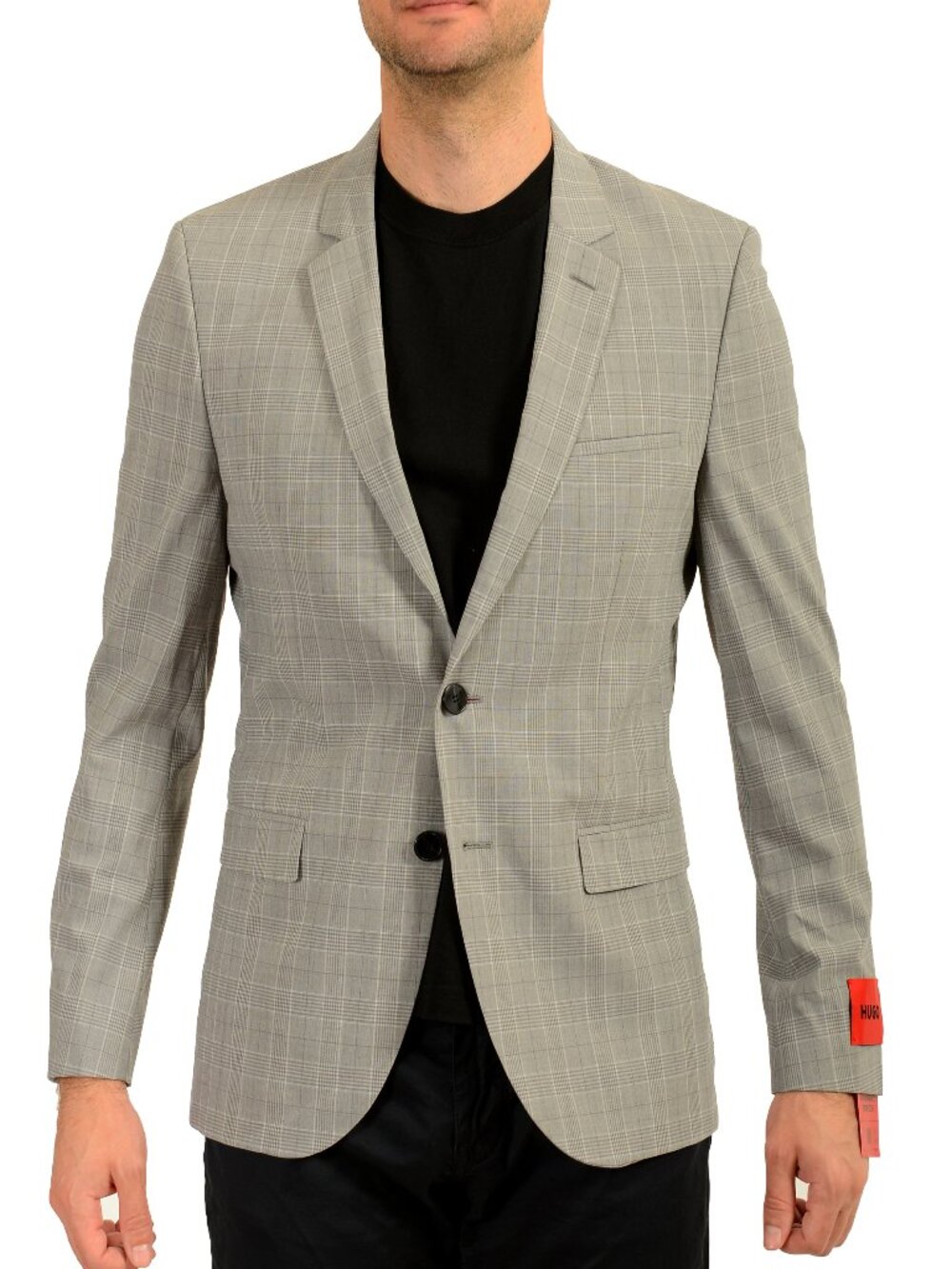 Hugo Boss Men's "Arti/Hesten232X" Extra Slim Fit Plaid Wool Blazer US 38R IT 48R